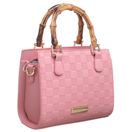 Bessie Bone Handle Tote Pink