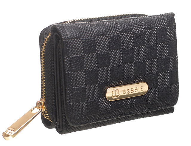 GRID FLAP TOP PURSE BLACK