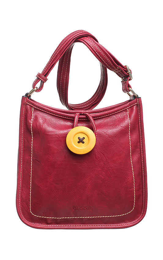 Bessie Button Crossbody Bag Red