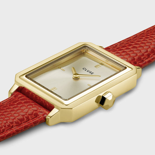 Fluette Leather Coral Lizard / Gold