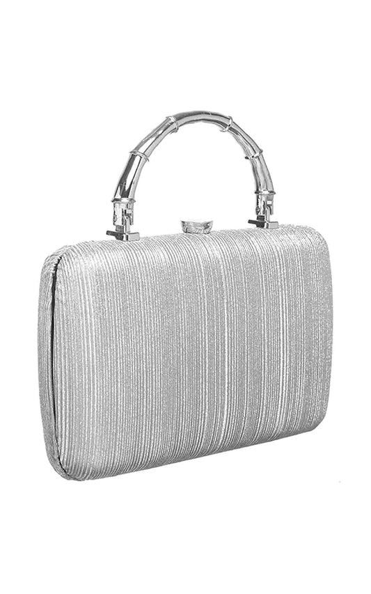 Bessie Top Handle Clutch Silver