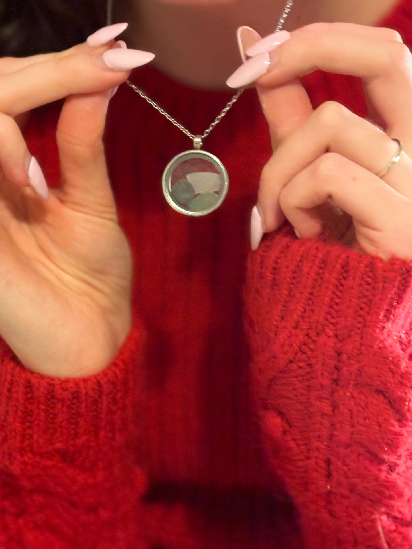 RAIE Sea Glass Jewellery Necklace Silver Medium