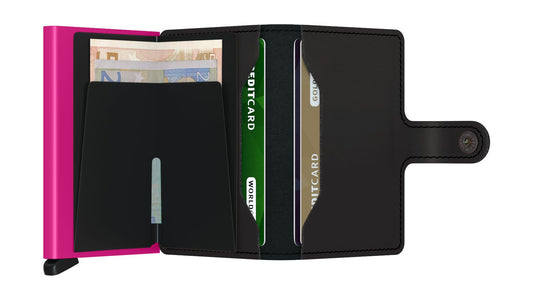 SECRID Miniwallet Matte Black and Fuchsia