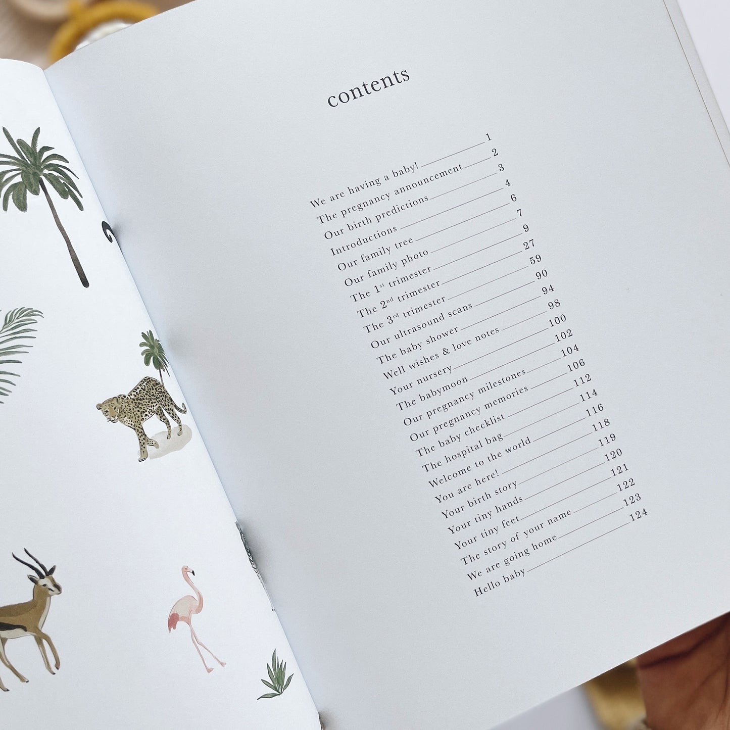 Pregnancy journal jungle and gold foil