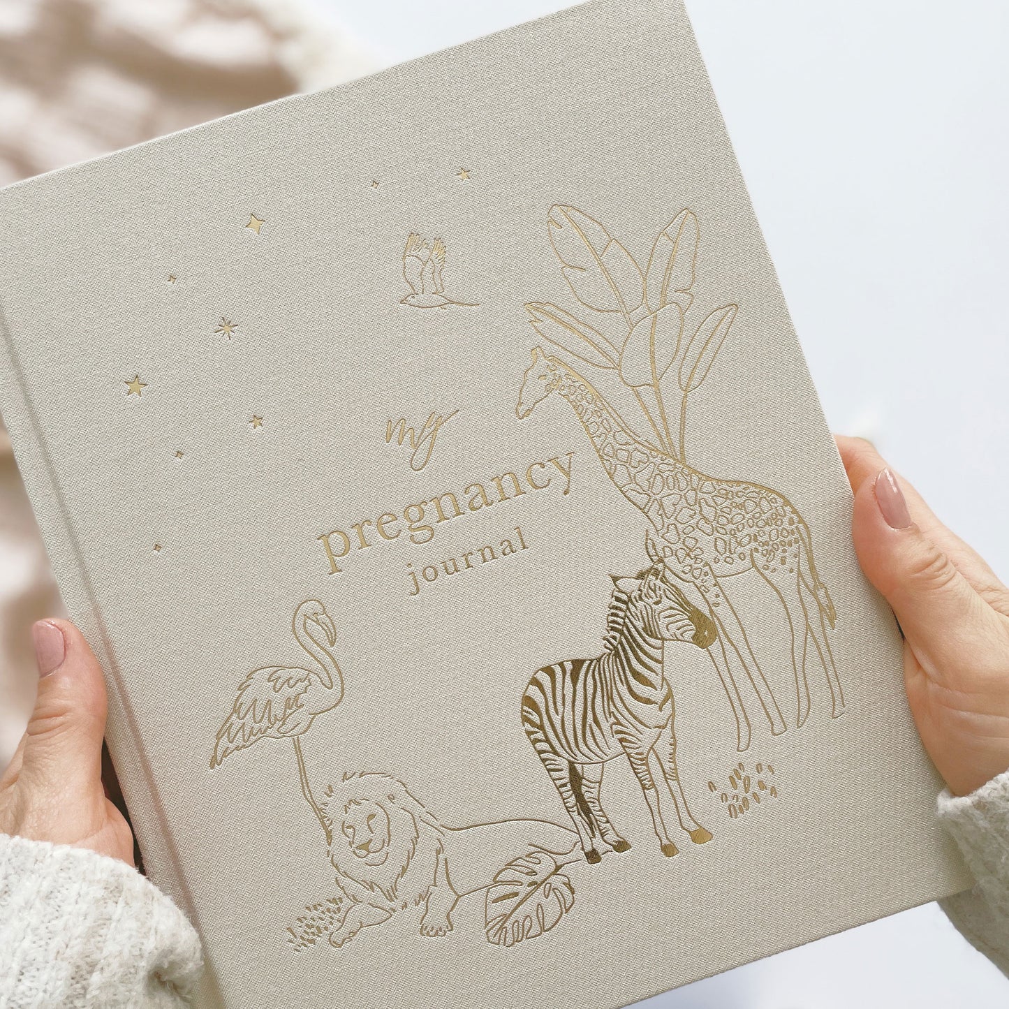 Pregnancy journal safari and gold foil