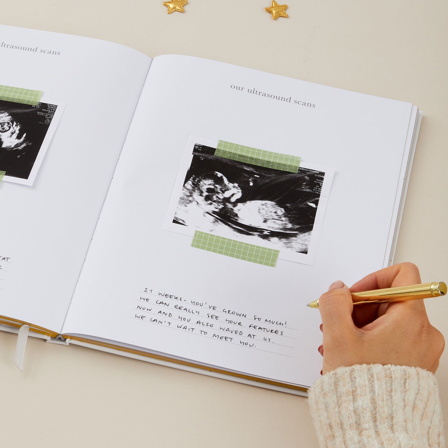 Pregnancy journal White and gold foil