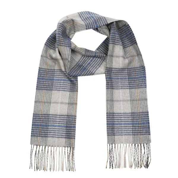 Marino Wool Scarf - Silver Navy