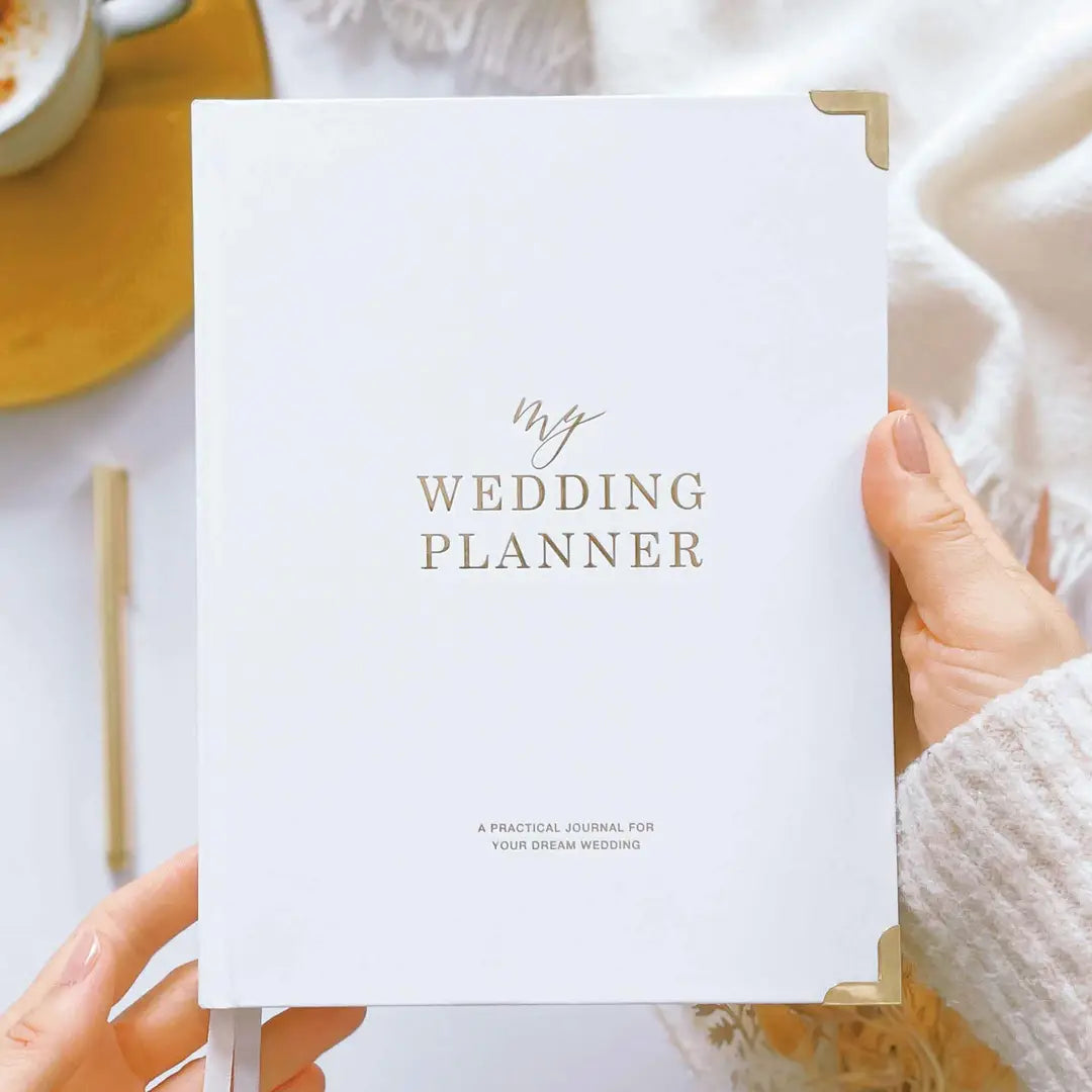 Luxury Wedding Planner Book - White with Gold Foiling and Gilded Edges