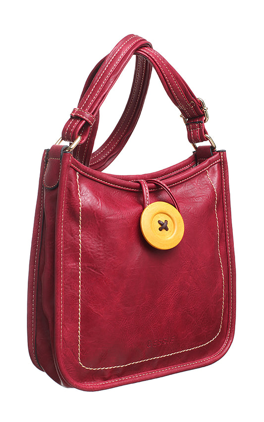 Bessie Button Crossbody Bag Red