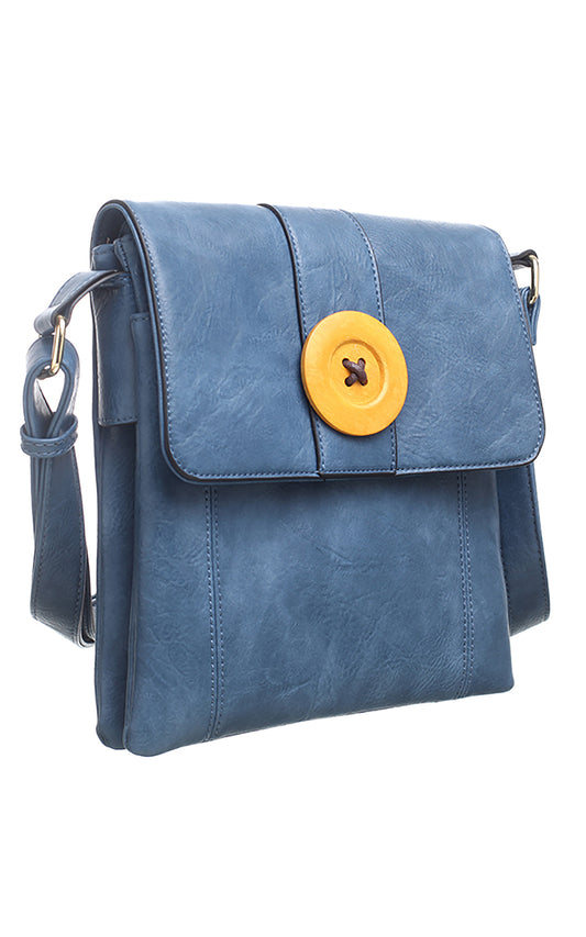 Bessie Button Crossbody Blue