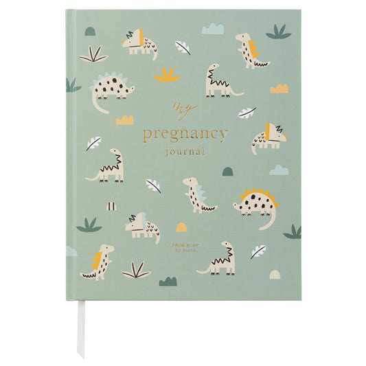 Pregnancy journal dino and gold foil