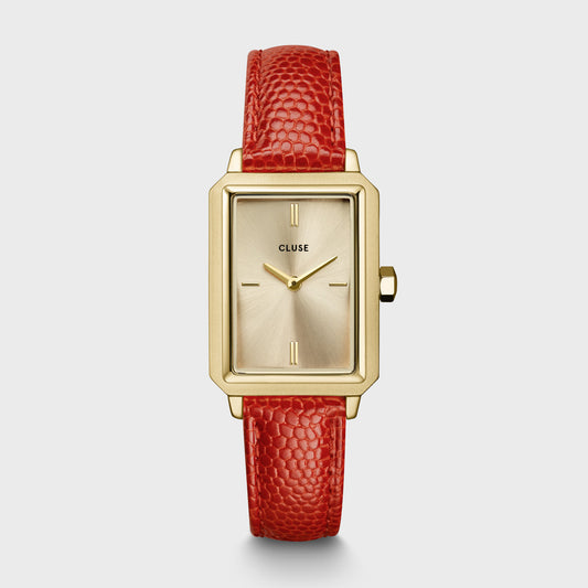 Fluette Leather Coral Lizard / Gold