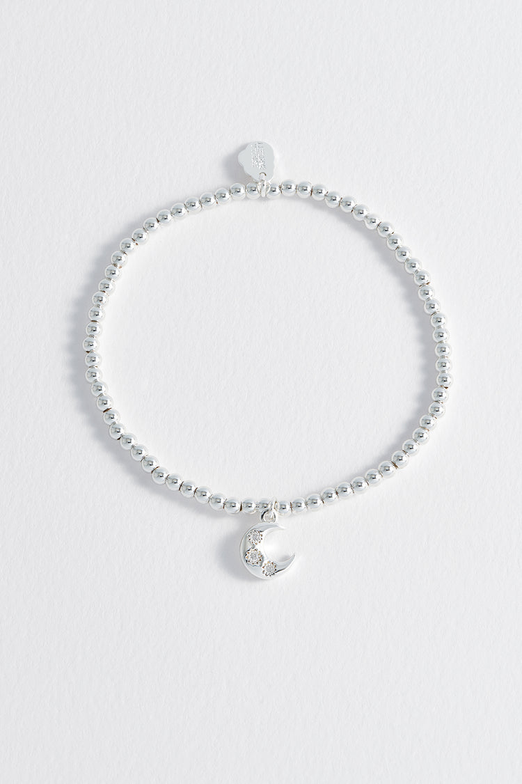 CZ Moon Bracelet Silver