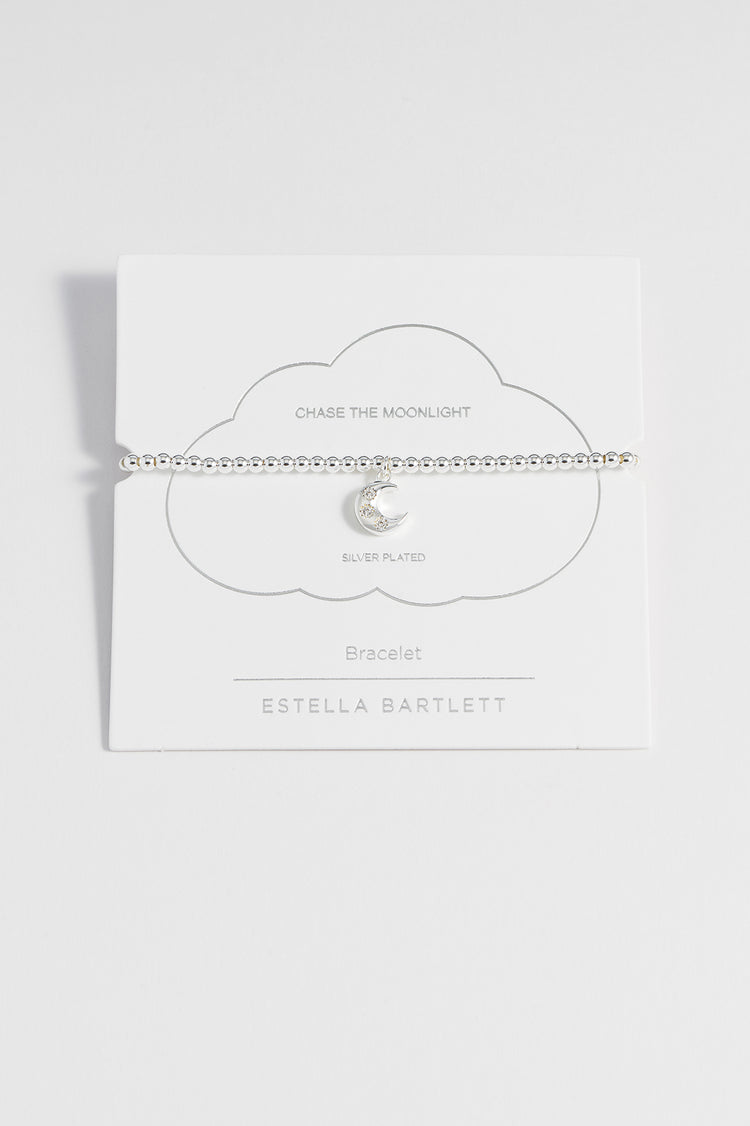 CZ Moon Bracelet Silver