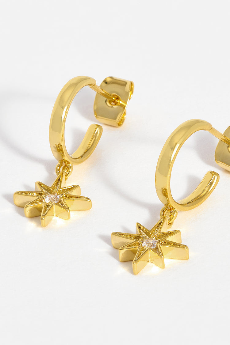 Duo Pave Star Hoops