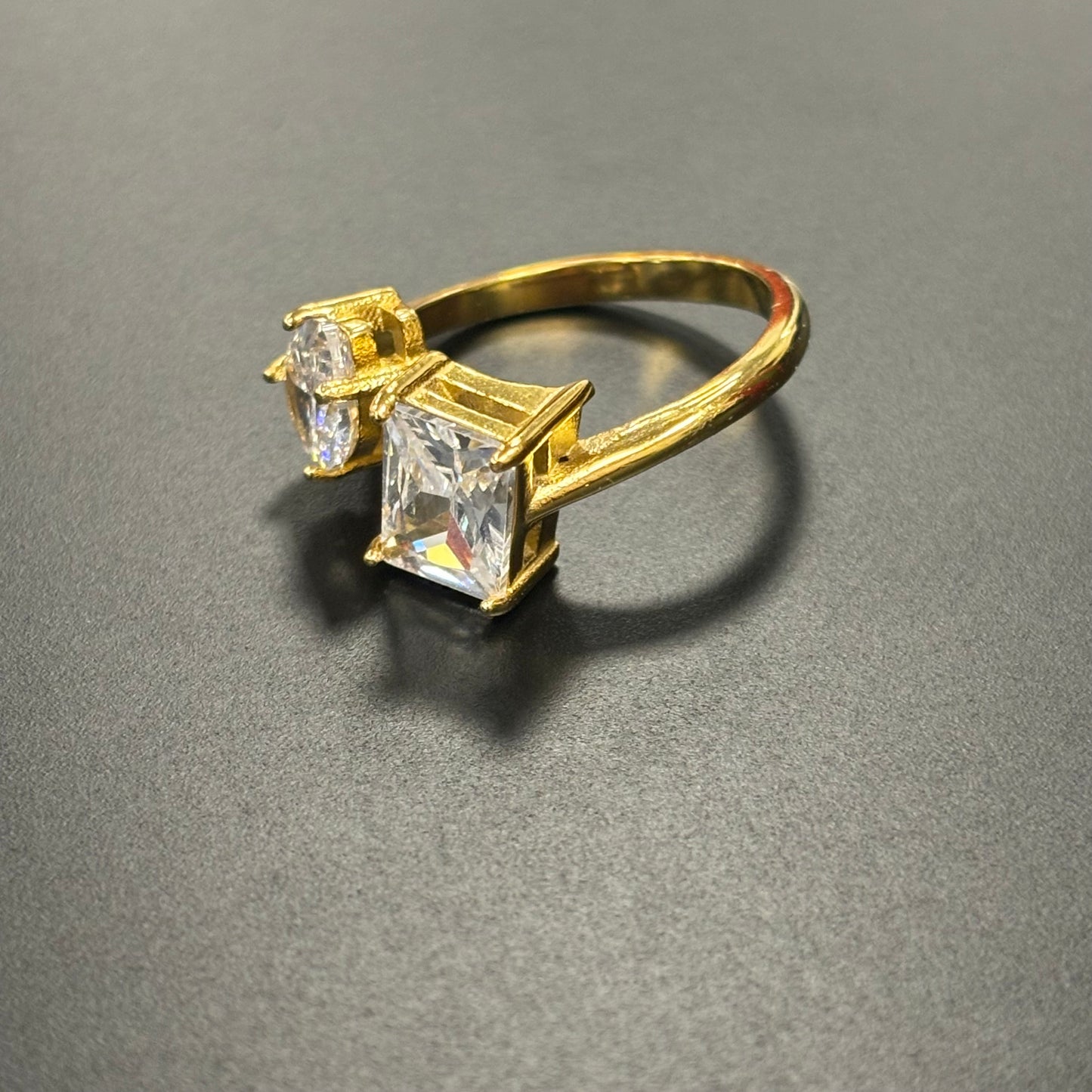 Square and Pear Shaped Stone Ring