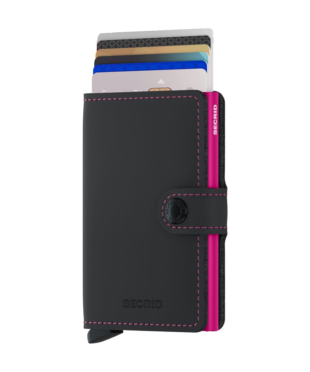SECRID Miniwallet Matte Black and Fuchsia