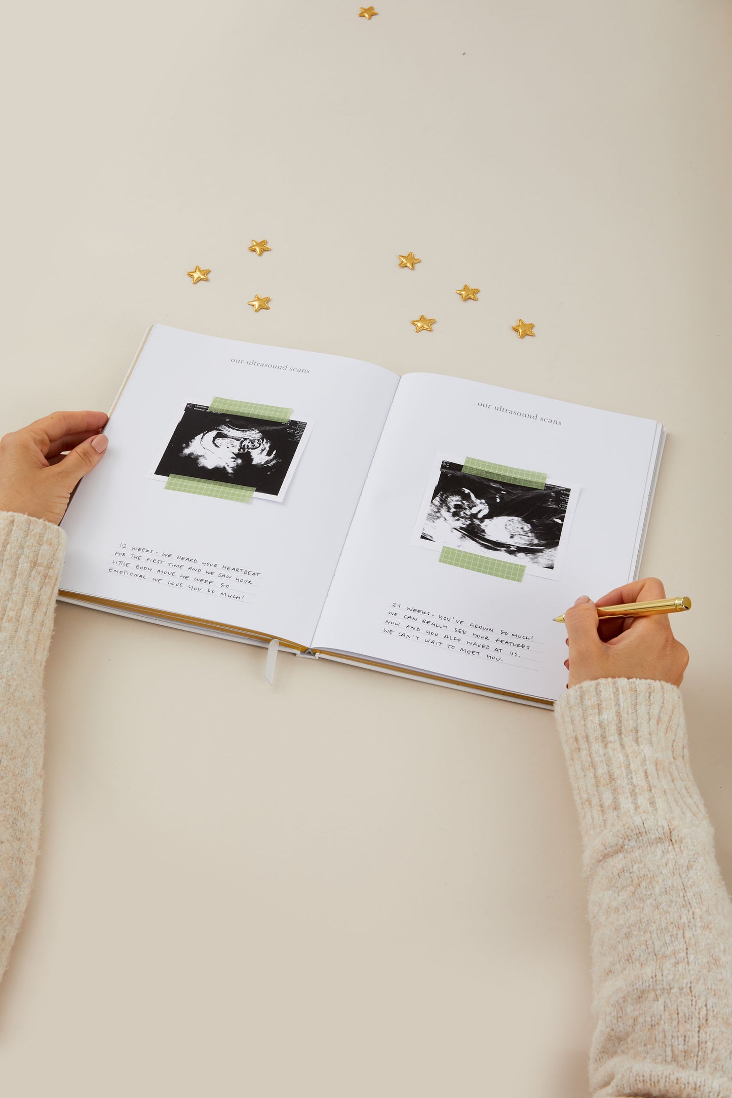 Pregnancy journal (grey and gold)
