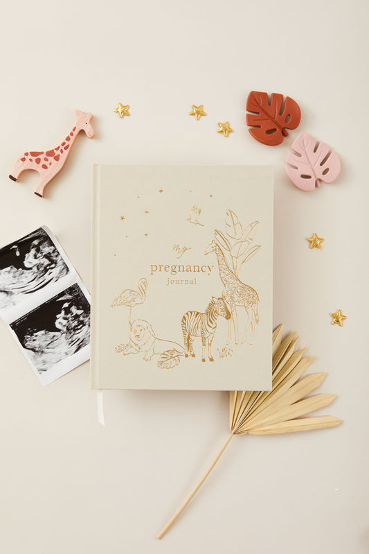 Pregnancy journal safari and gold foil