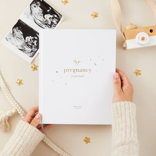 Pregnancy journal White and gold foil