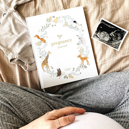 Pregnancy journal animals  and gold foil